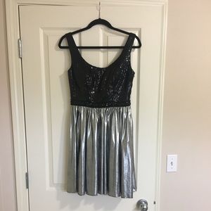 La Femme Black/Silver Cocktail Dress